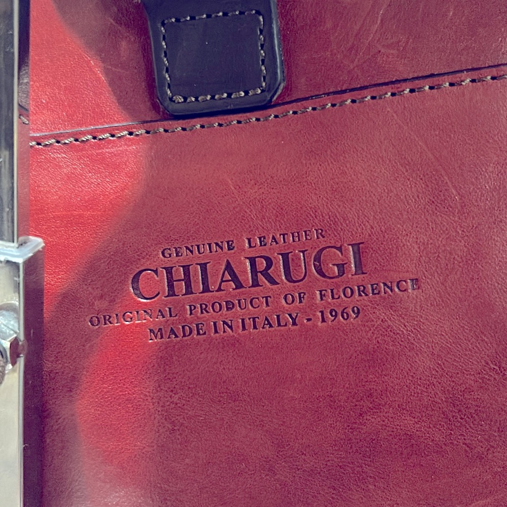 EUC Vintage Chiarugi Italian Red Genuine Leather Backpack Travel Bag You get all - Picture 11 of 17